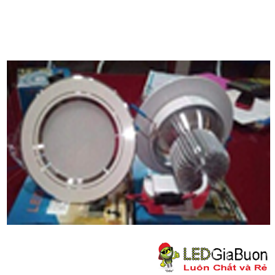 Đèn led 3 màu đế dày viền bạc nhạt