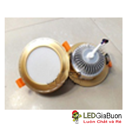 Đèn led đế dày 3 màu thân vàng viền bạc